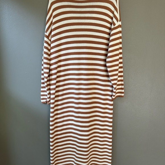 525 America Brown and White Striped Maxi Dress - Picture 3 of 7